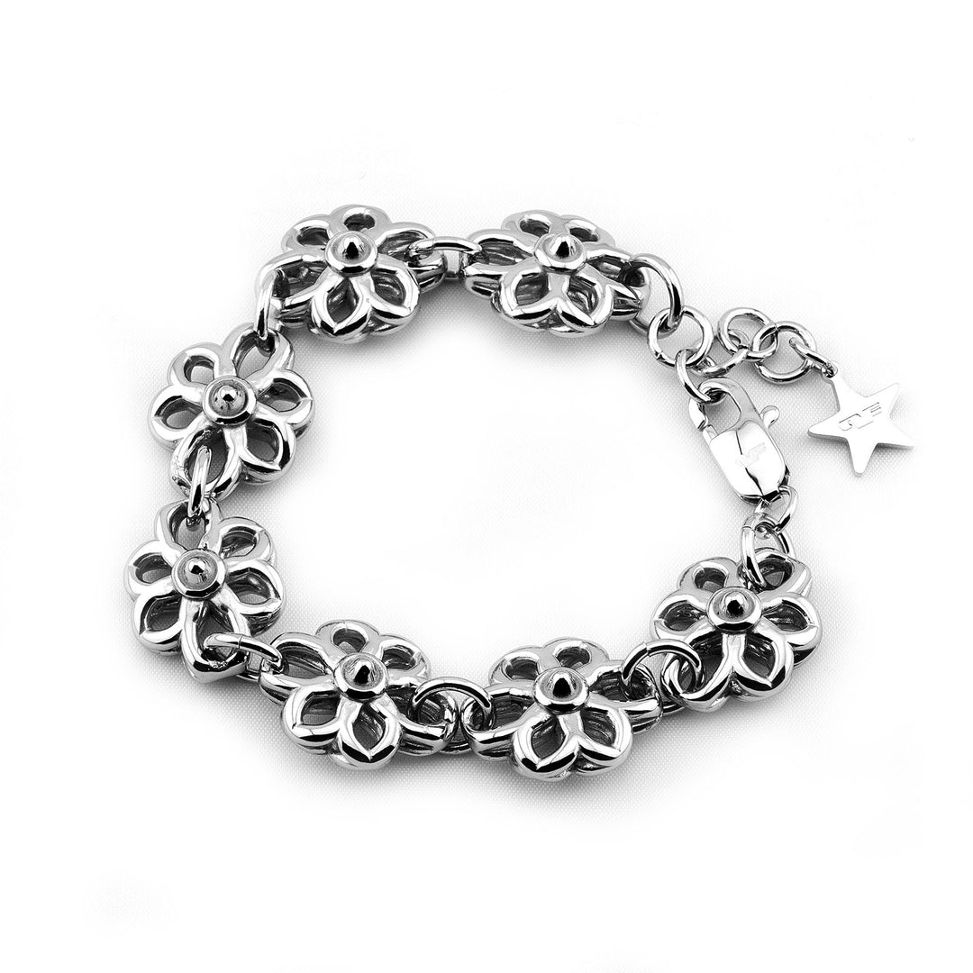 personal fears - flora spike bracelet - 3d flower links with spikes