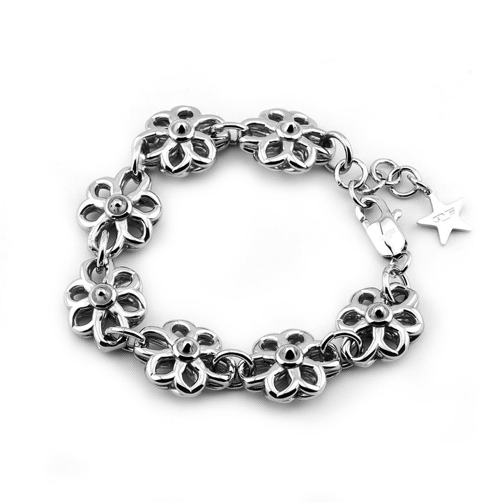 personal fears - flora spike bracelet - 3d flower links with spikes