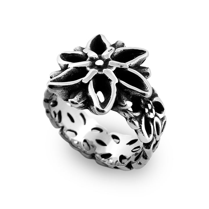 personal fears - flora ring - intricate gothic flower pattern