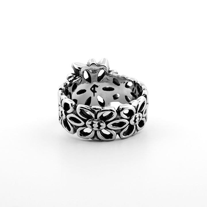 personal fears - flora ring - intricate gothic flower pattern inside