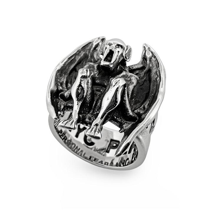 personal fears - gargoyle ring engraved with "protect me from myself" 3