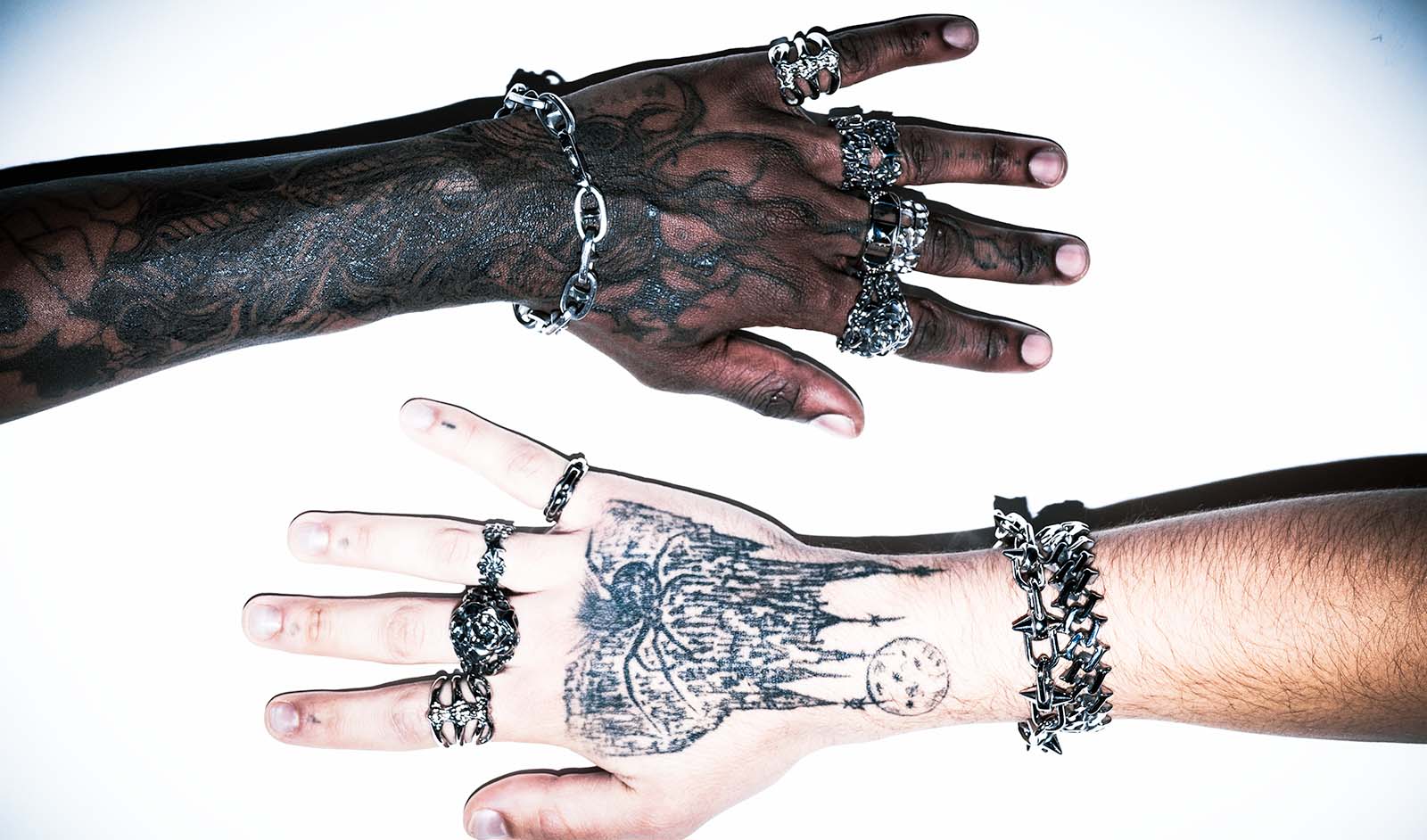 personal fears jewelry on hand - black and white hand